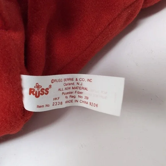 Russ Troll 2338 Plush Red Christmas Santa Suit Green Hair Vintage 12" Soft Body - Picture 4 of 5